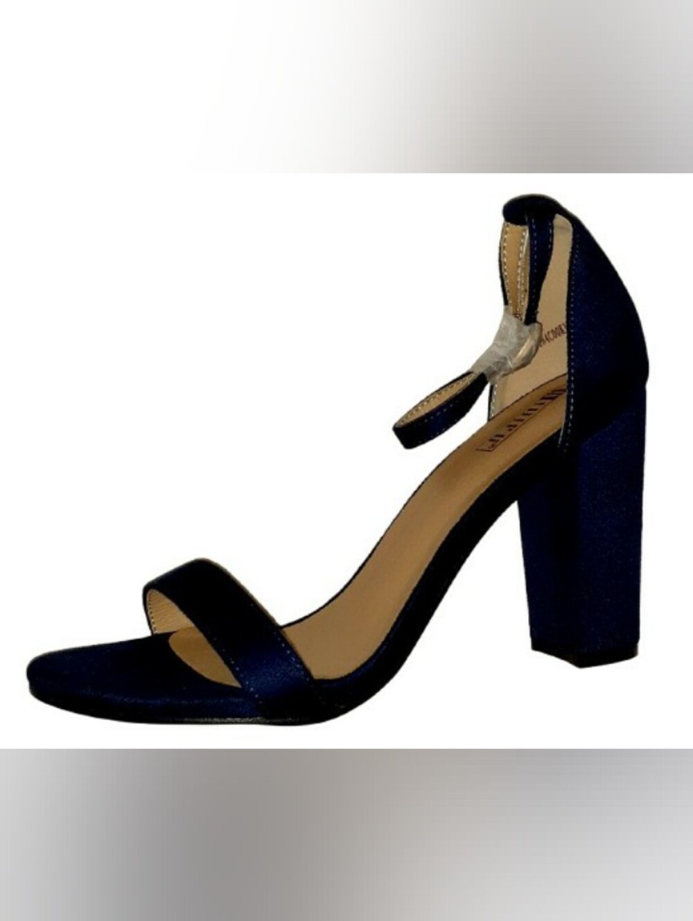 IDIFU Navy Blue Faux Suede Ankle Strap 4in Chunky Block Heel Sandals 9 - Picture 5 of 13